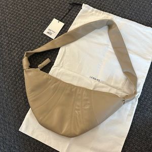 Authentic Lemaire Medium Croissant Bag Sand Stone